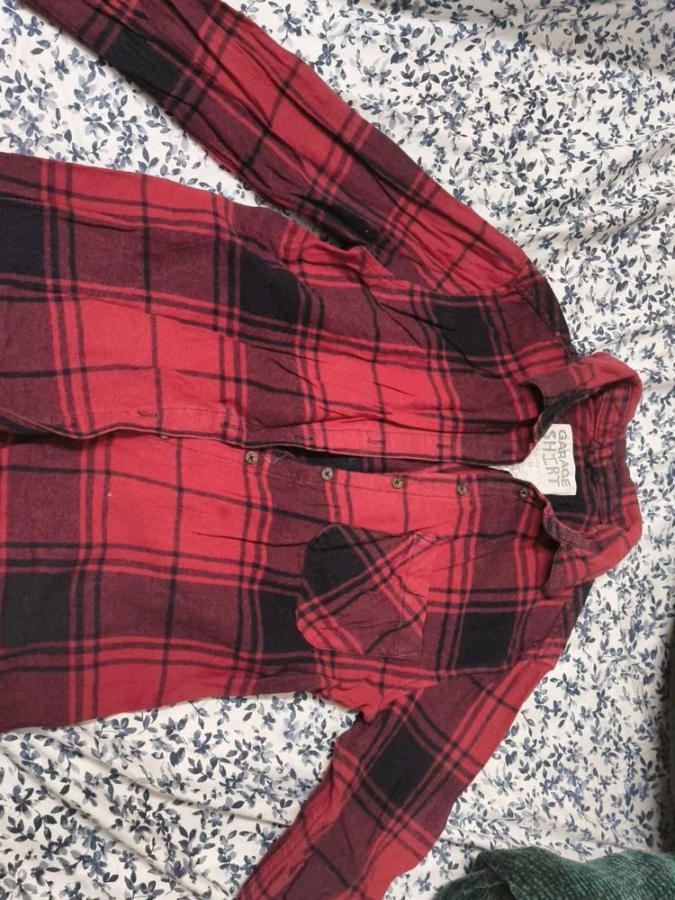 Red Plaid Flannel Shirt