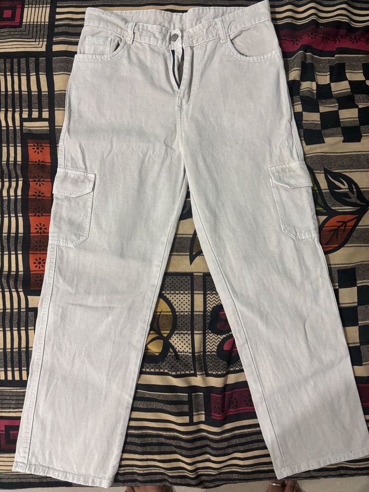 White Cargo Jeans