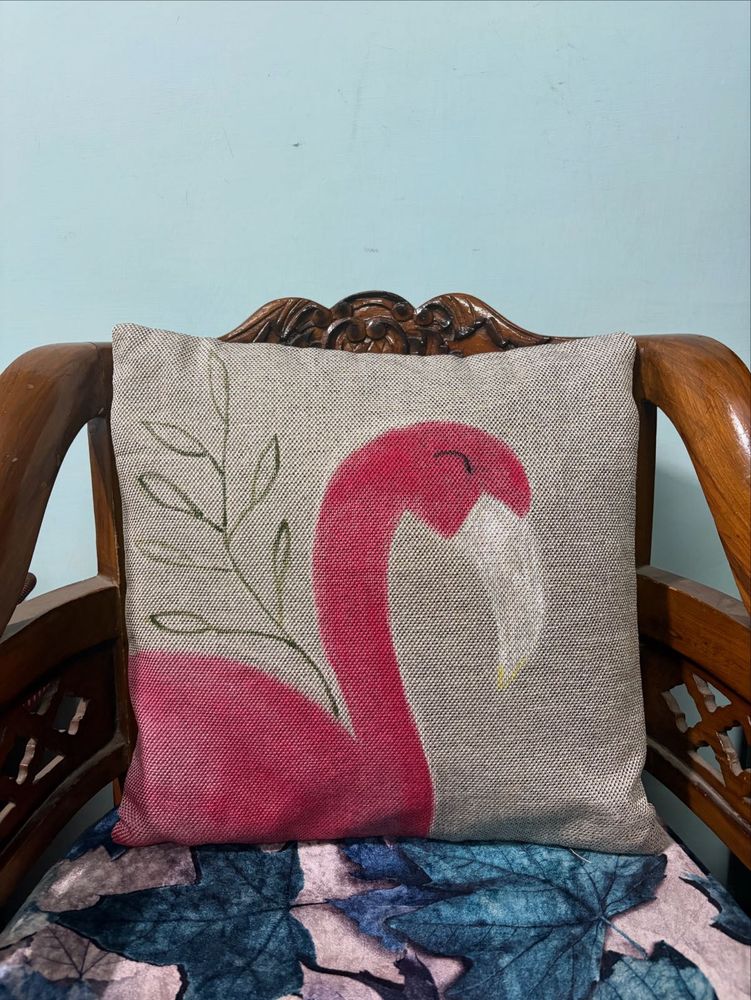 Hand Painted Jute Cushion Cover