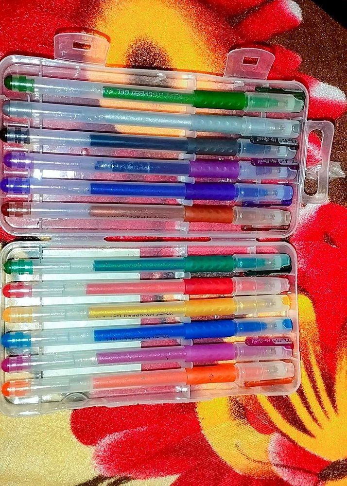 Gel Pen Set - Rainbow Colors! With Box