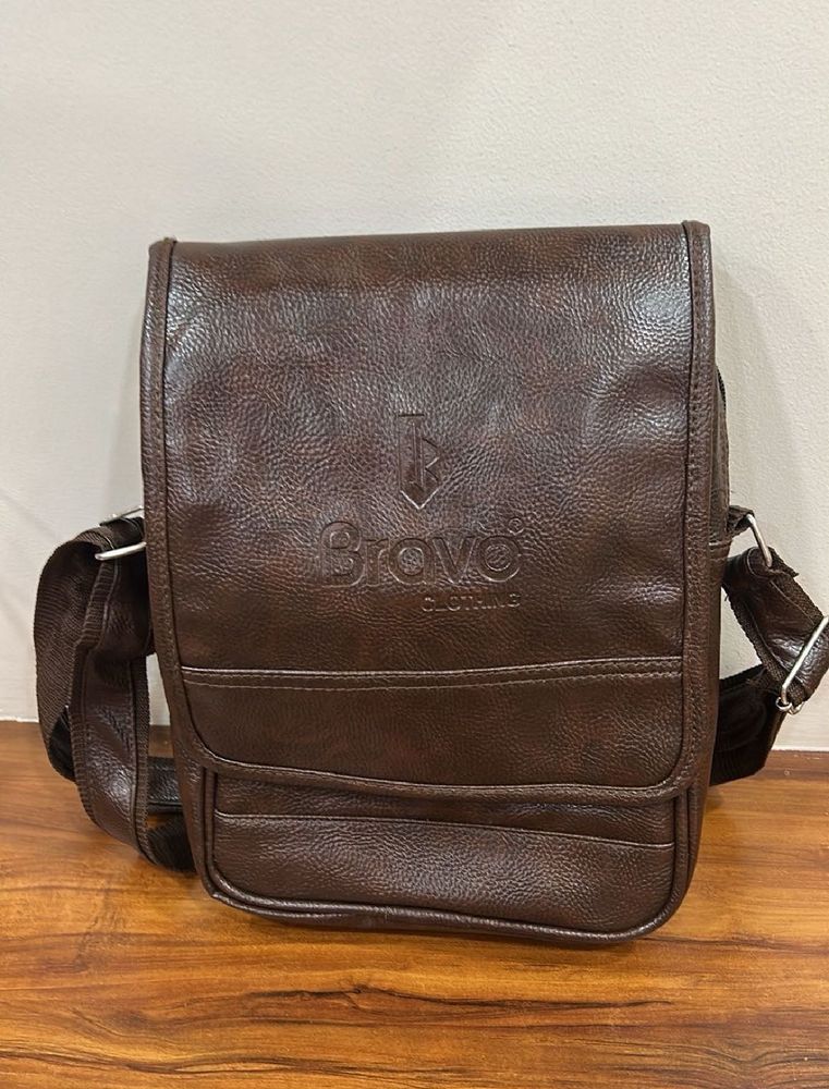 Brave Clothing Leather Messenger Bag- New