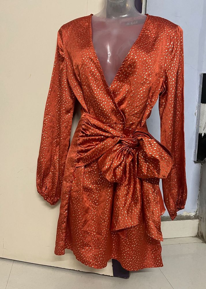 Pintrest Coral One Piece With Balloon Sleeves