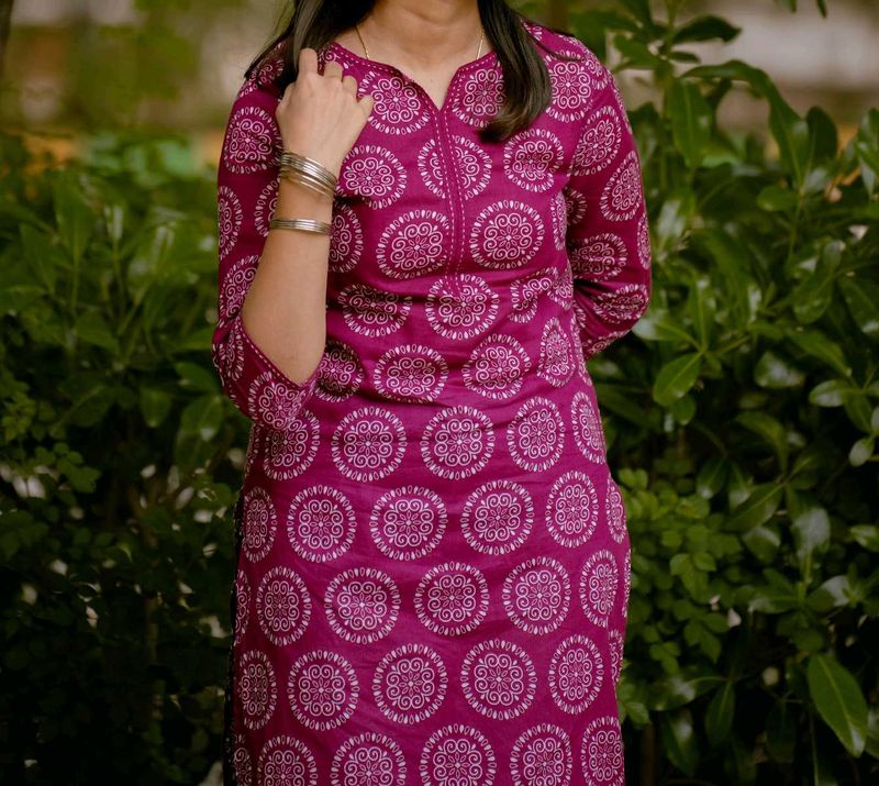 Pink Print Kurti