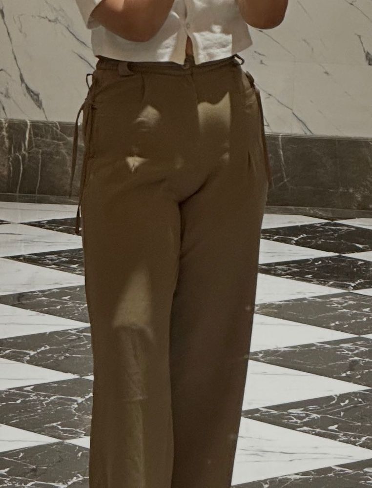 Khaki Wide Leg Pants