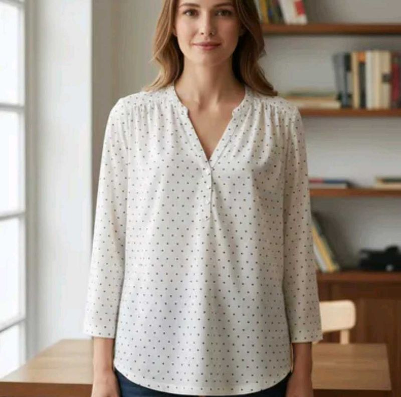 White Polka Dot Blouse