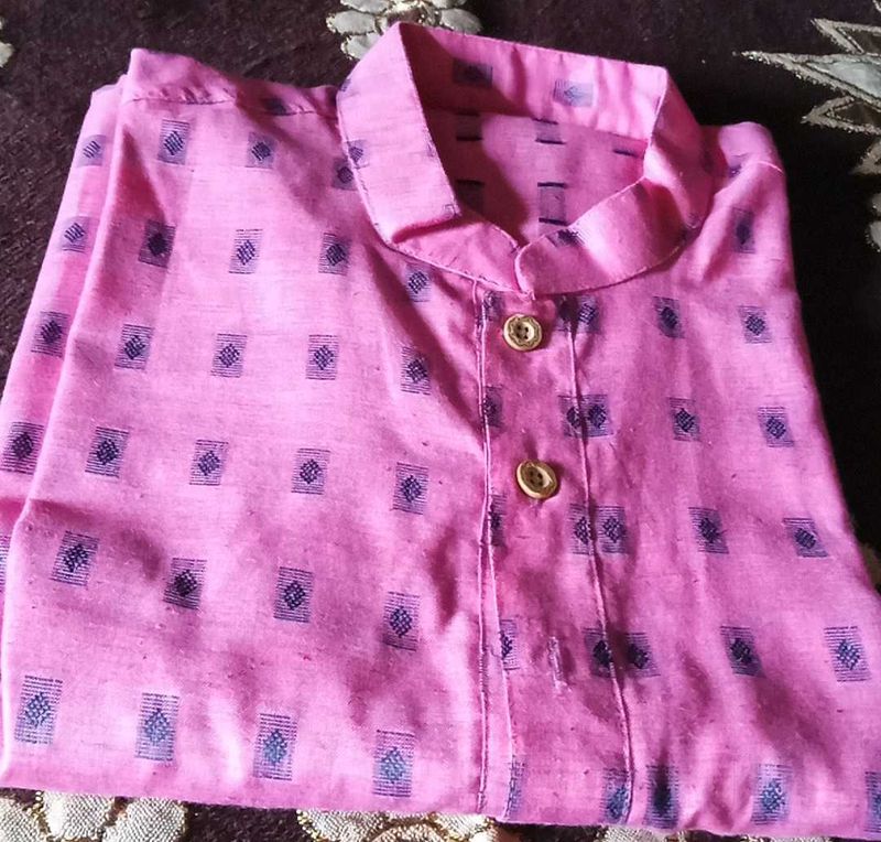 Pink Patterned Men&#39;s Kurta