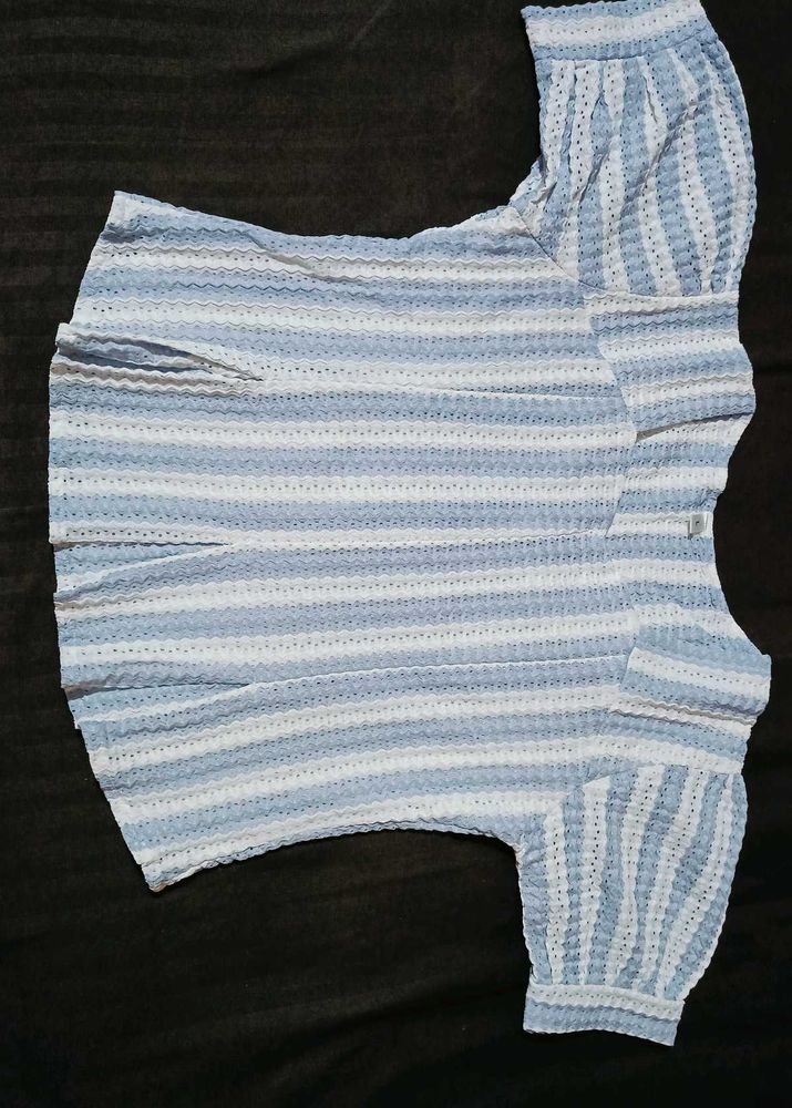 Blue And White Stylish Top