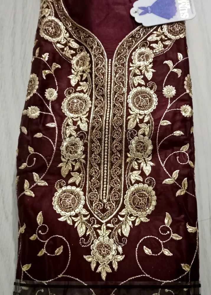 Heavy Embroidery Bridal Party Wear Dress