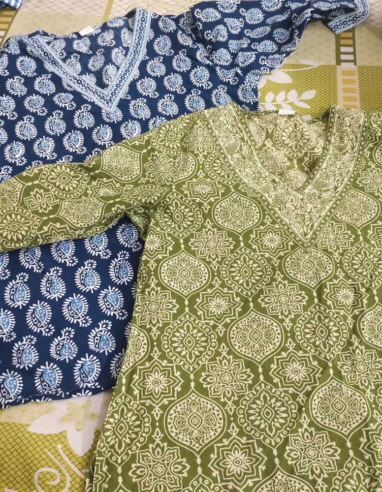 Blue 💙 And Green 💚 Short Kurti