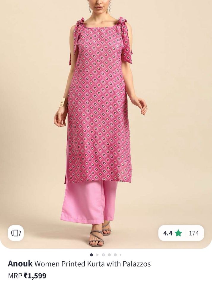 Anouk Women Printed Kurta With Plazzo