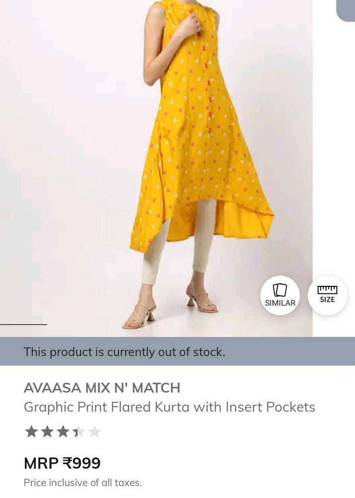 Yellow Aavasa Daily Wear Top