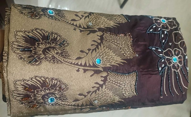 Elegant Saree with Blue Stone &amp; Sequins