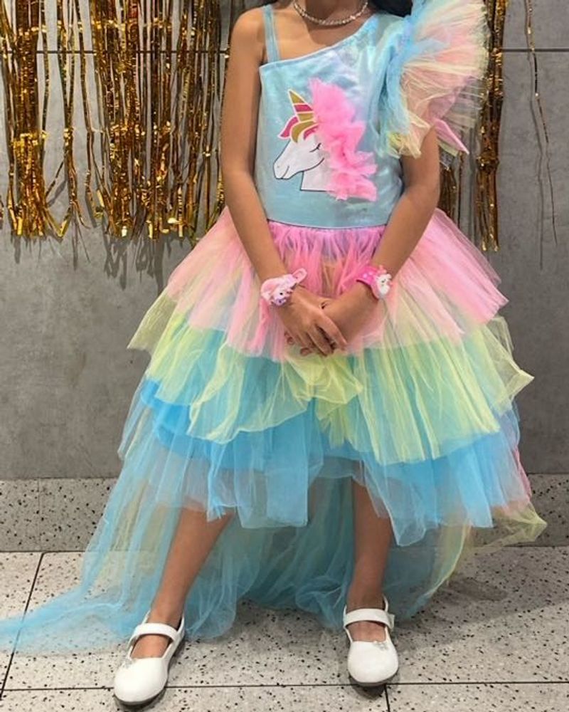 Rainbow Unicorn Tulle Dress