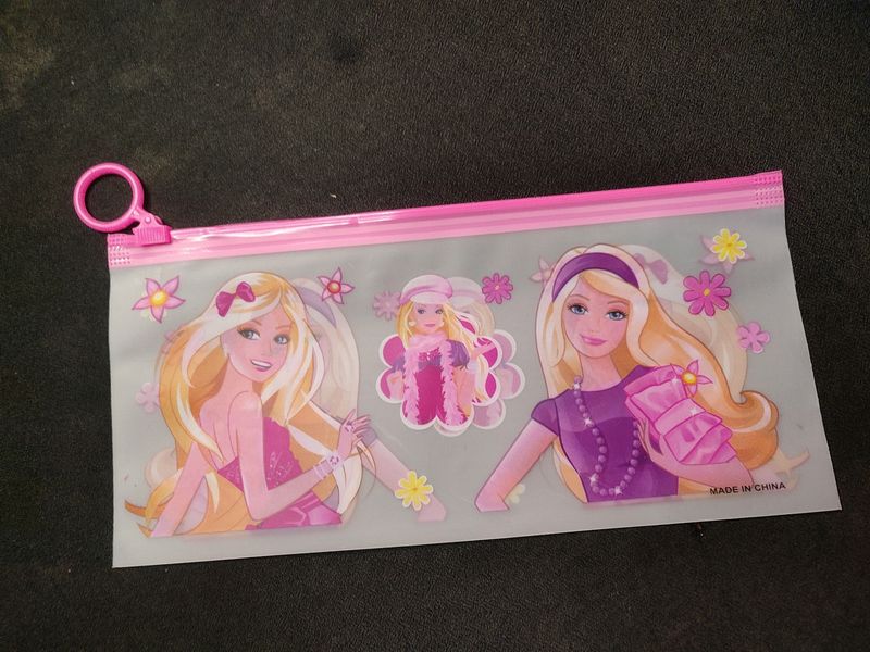 Girls Barbie Pouch Stationary New