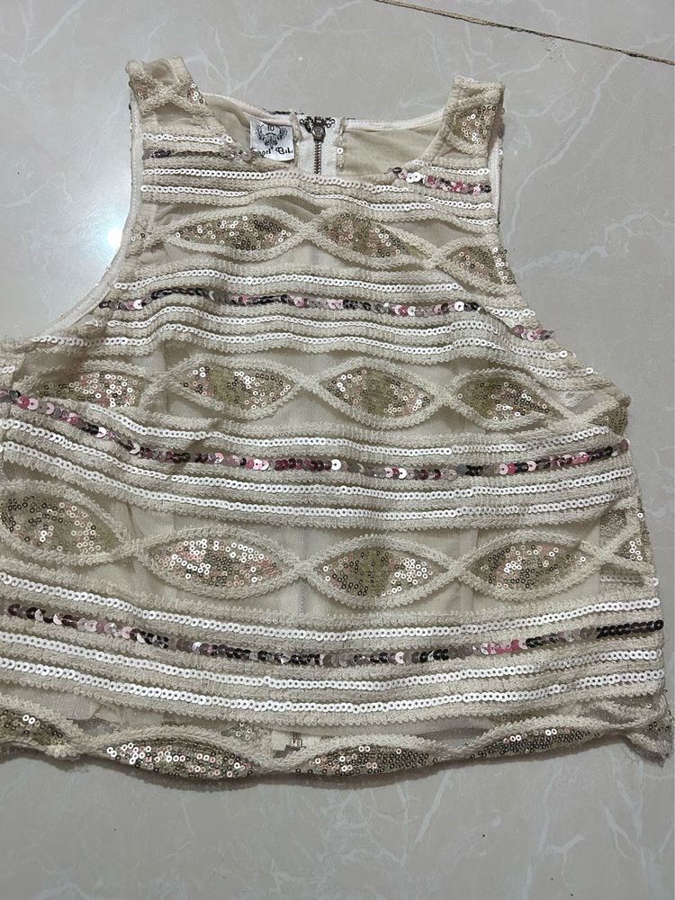 Sequin Embellished Crop Top