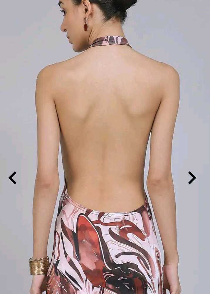 Stylish Patterned Halter Dress