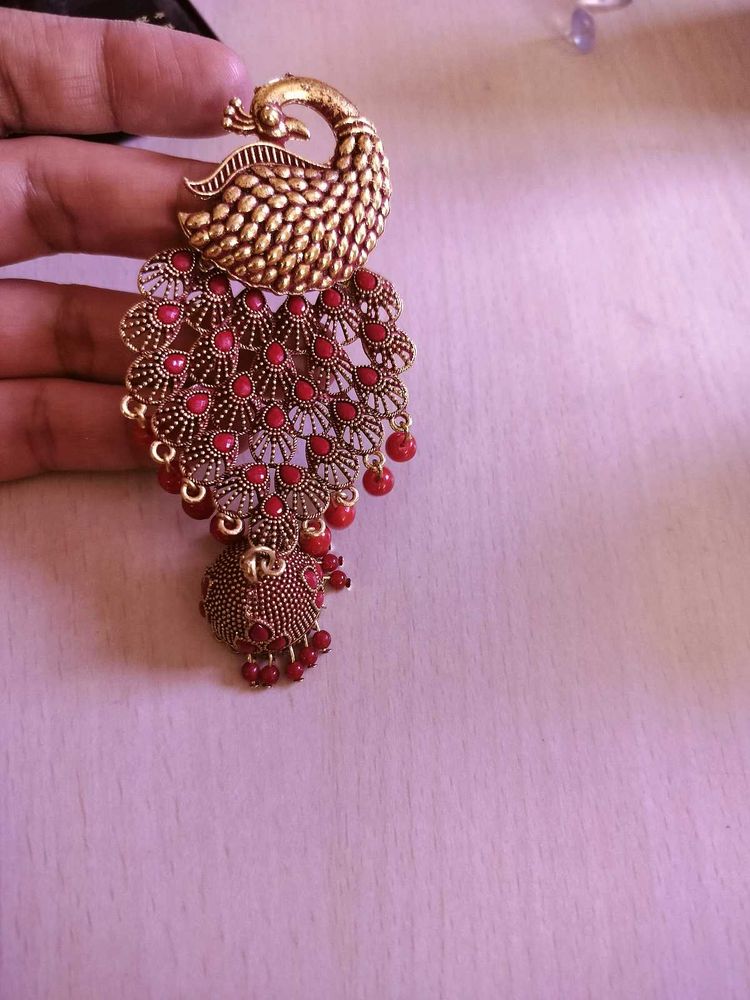 Peacock Jhumka Earrings elegant