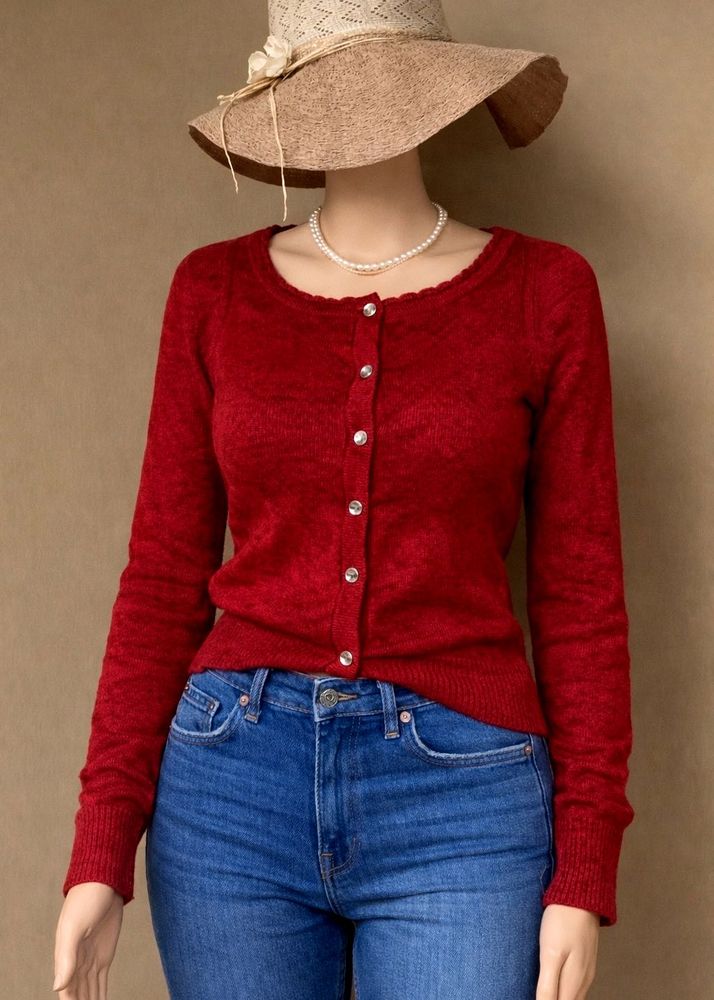 Deep Red Classic Cardigan❤️
