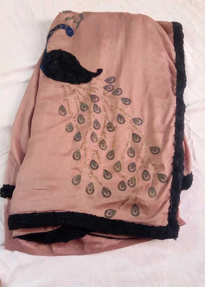 Elegant Pink Embellished Saree