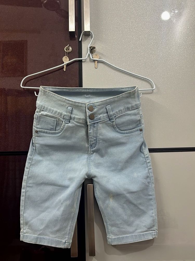 Light Wash Denim Shorts for Women
