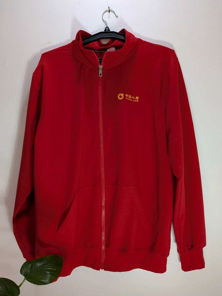 Red Zip-Up Jacket