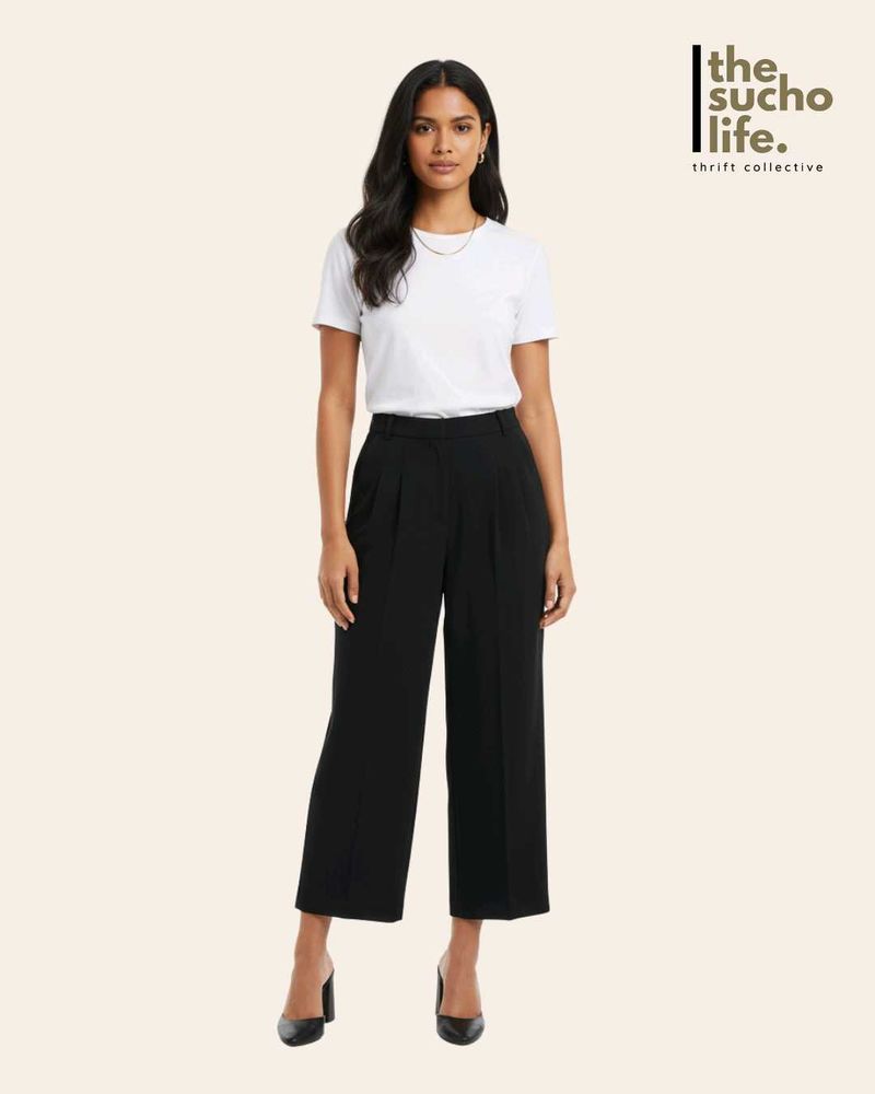 H&amp;M Dark Navy Blue Flared Pants | Free Delivery