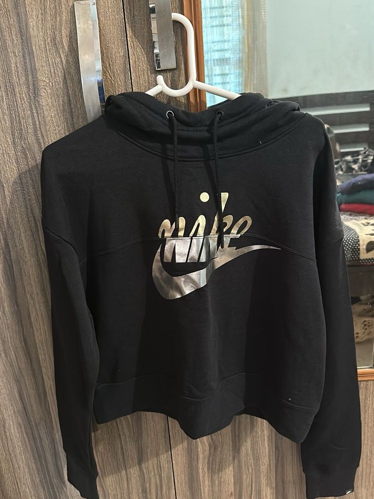 Nike Black Cropped Hoodie