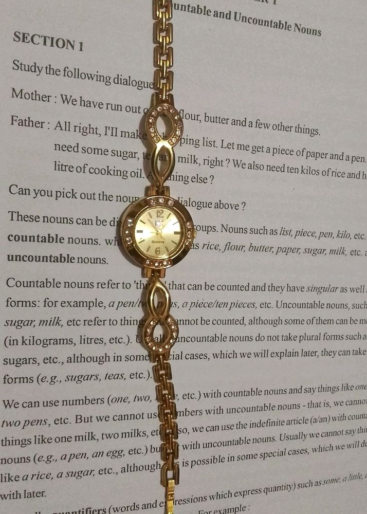 Women's Gold Watch With Stones