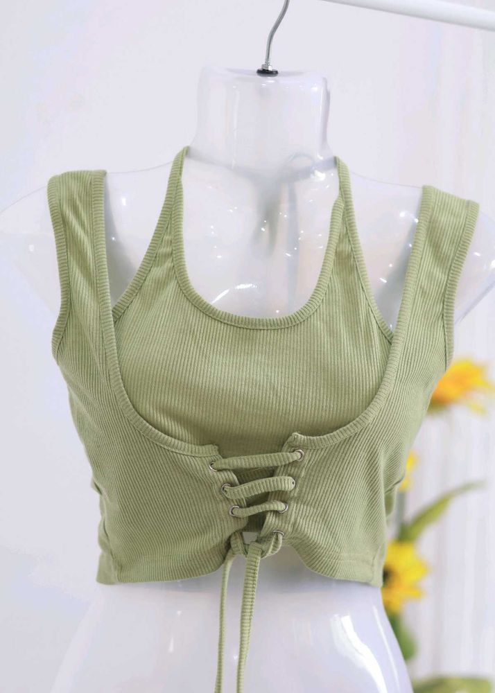 Greet Neck Tie Up Top