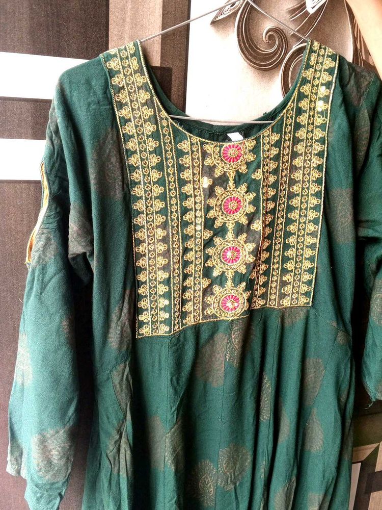 Embroidered Green Tunic