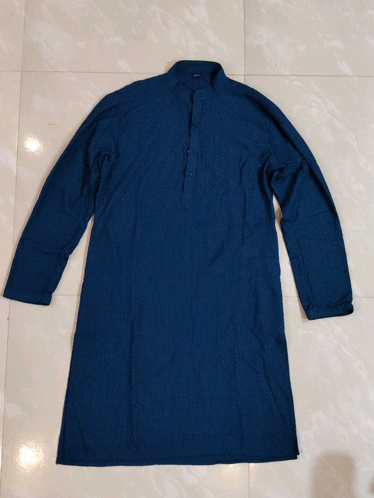Men&#39;s Blue Embroidery Kurta