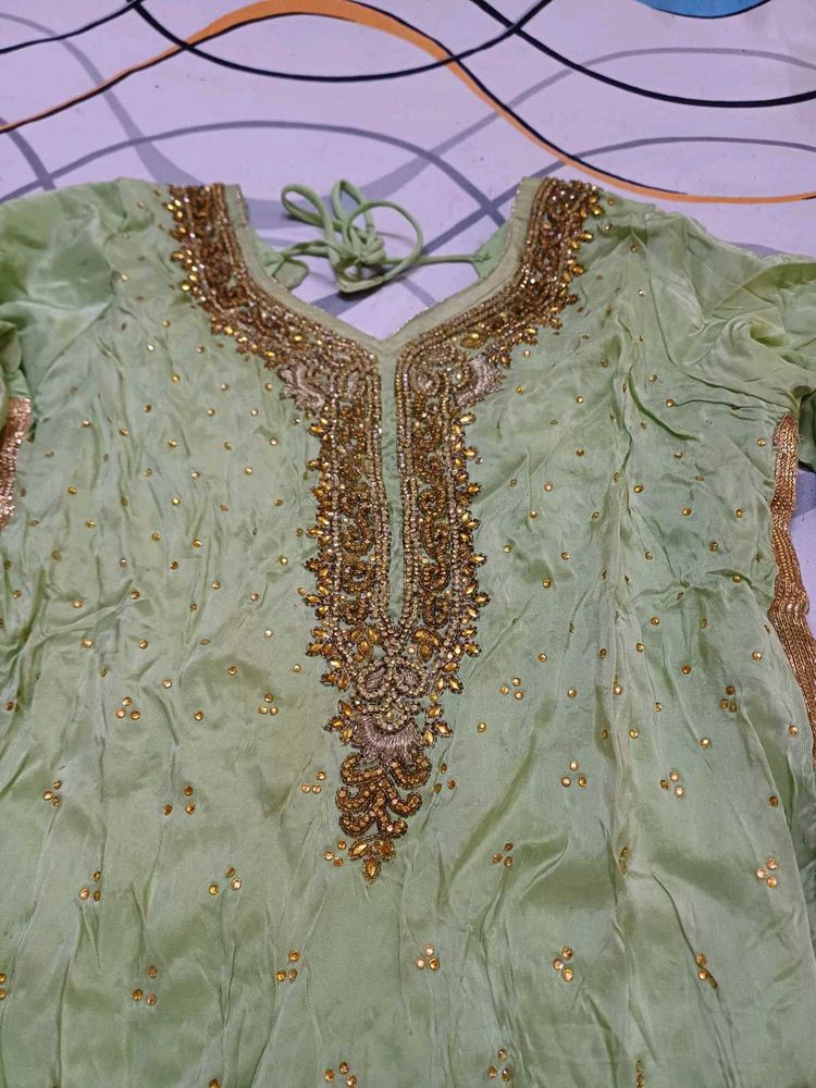 Mint Green Embellished Kameez