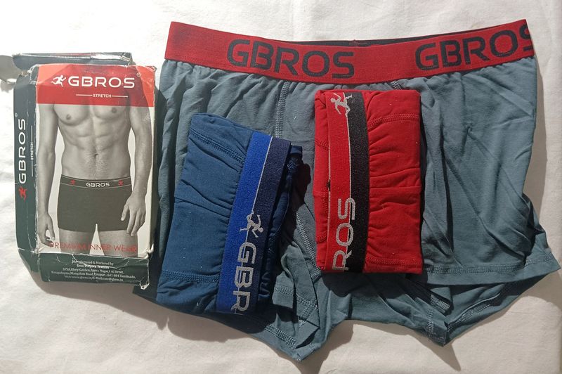 PACK OF 3 - MENS STYLISH BRANDED TRUNKS [XL]