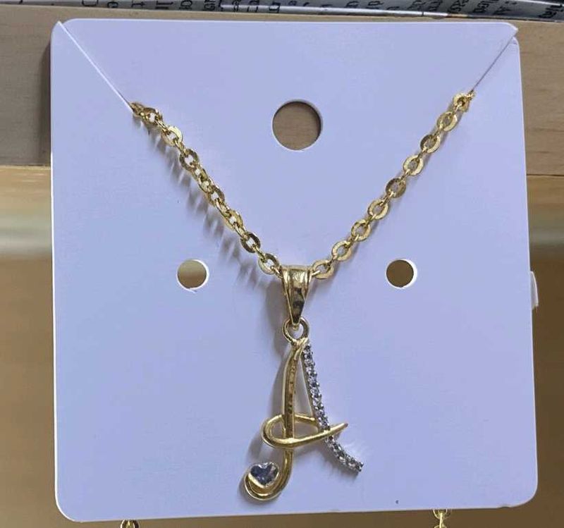 Initial 'A' Heart Necklace