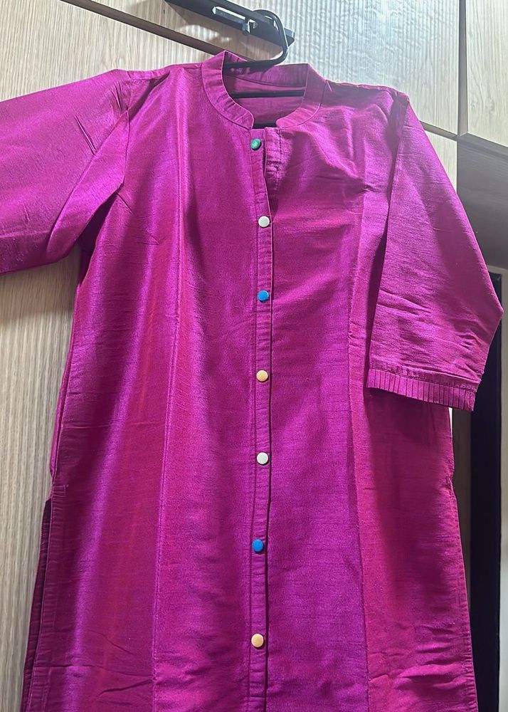 Rani Pink Dress With Patch Work Duppatta
