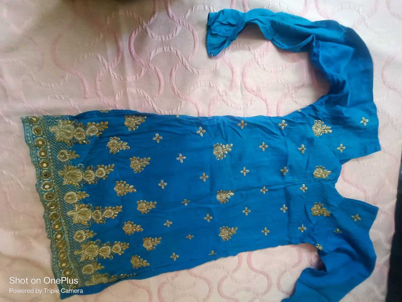 Blue Embroidered Kurta