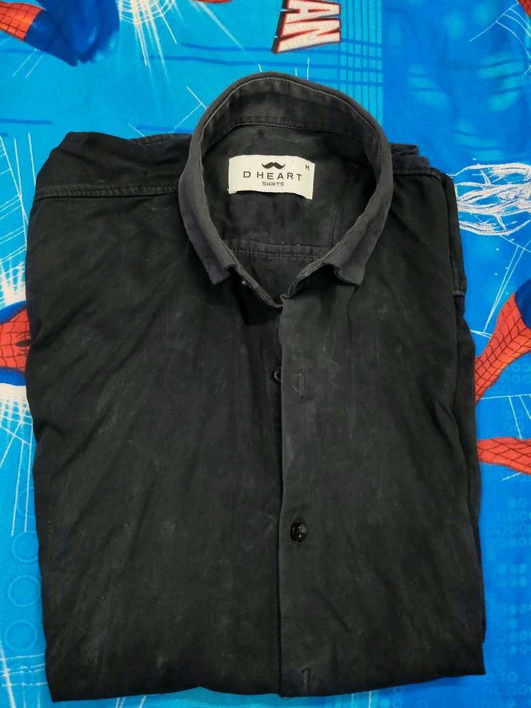 D Heart Black Casual Shirt