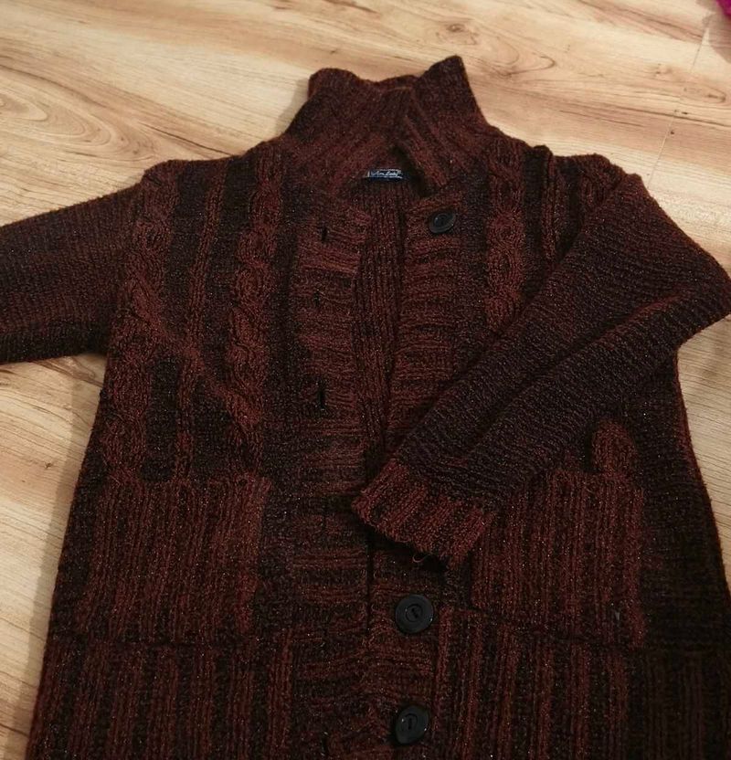 Brown Knit Cardigan
