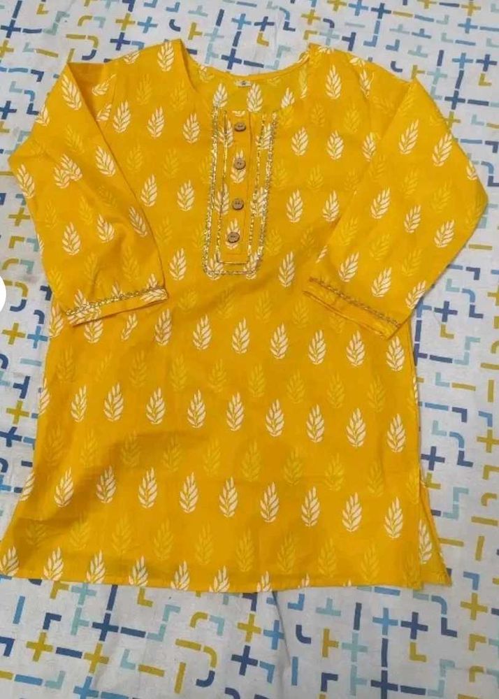 Short Yellow Kurti