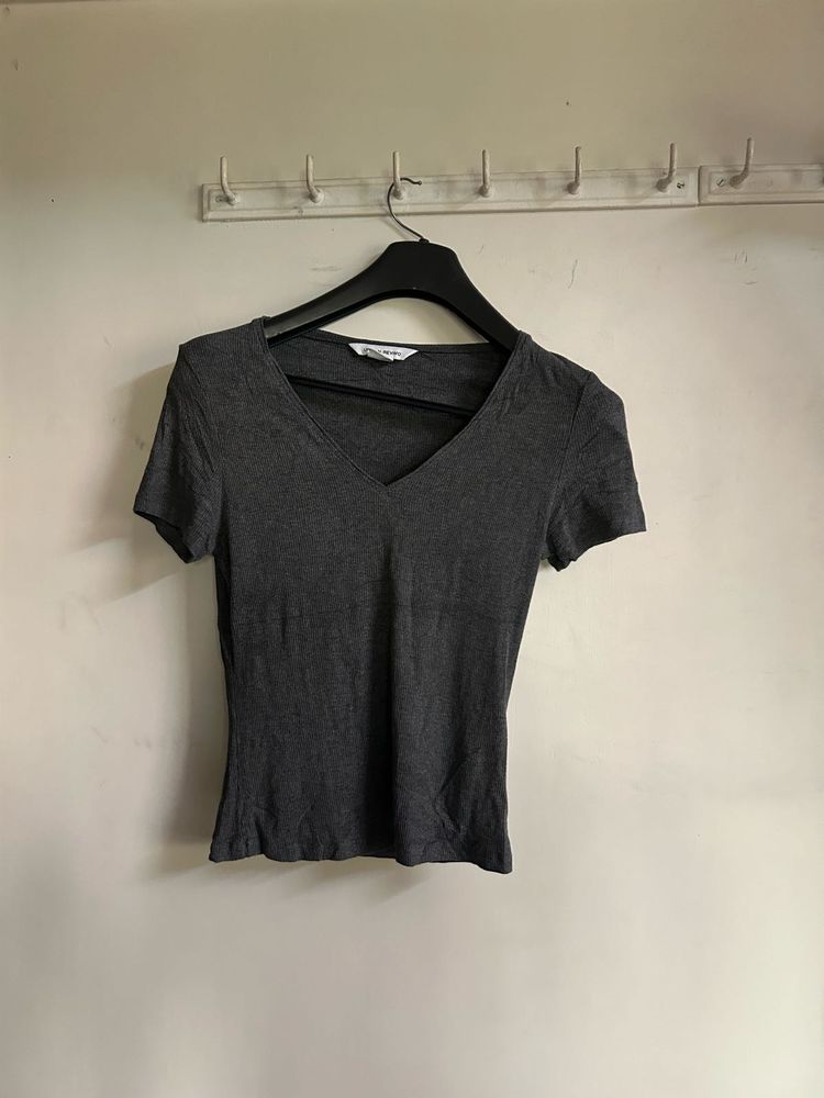 Gray V-Neck T-Shirt
