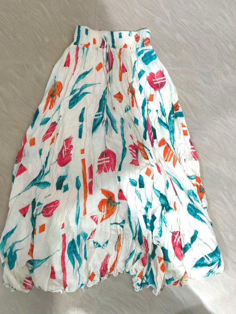 Boho Chic Colorful Crinkled Skirt – Lightweight
