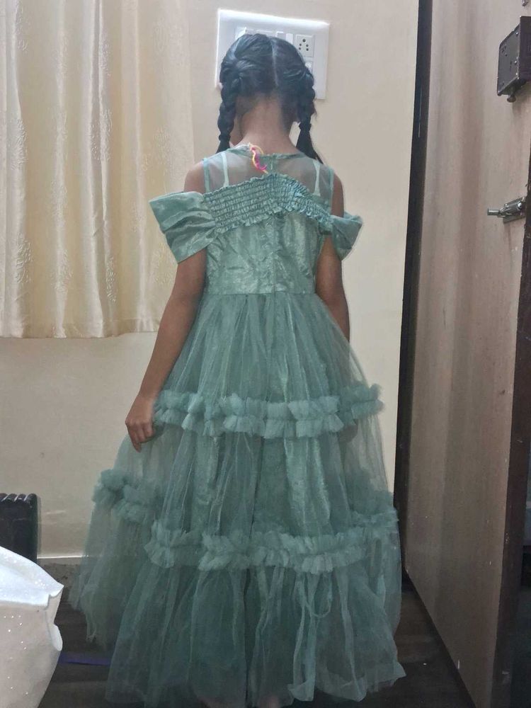 Green Girls Party Dress