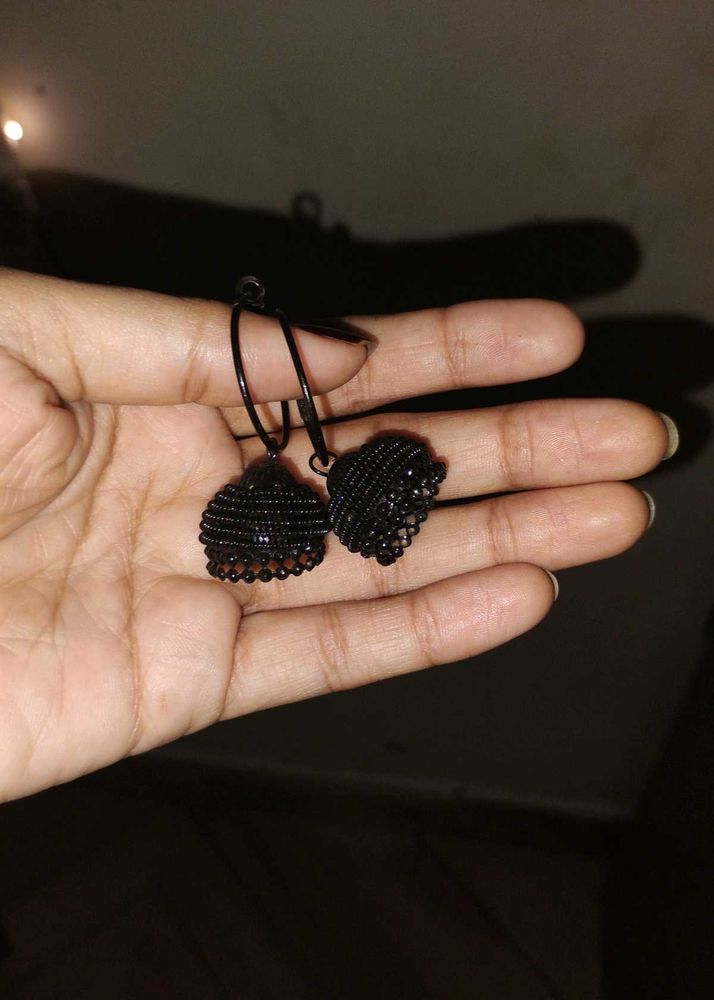 Black Jhumka Earrings