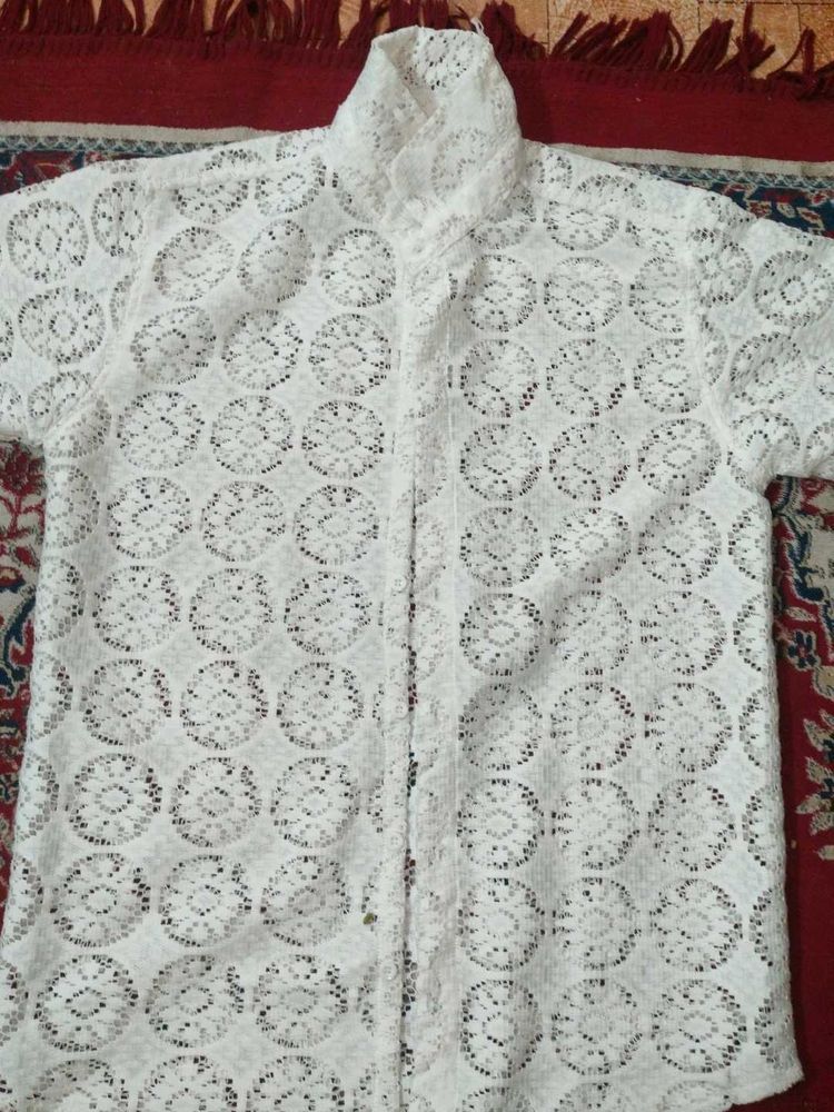 Elegant White Lace Shirt