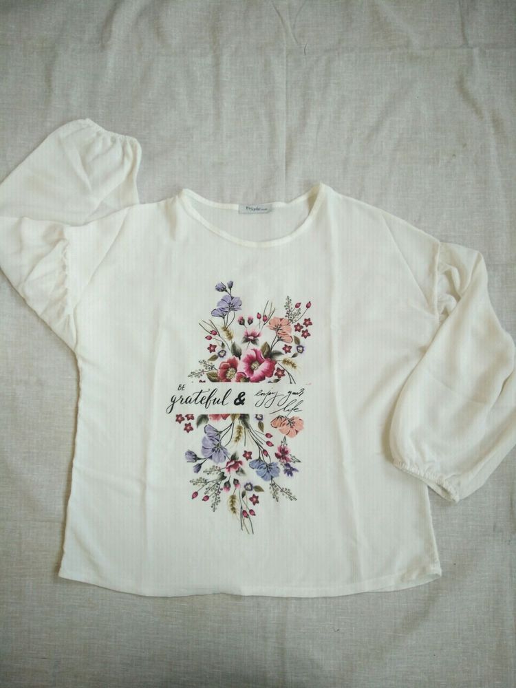 floral print white top