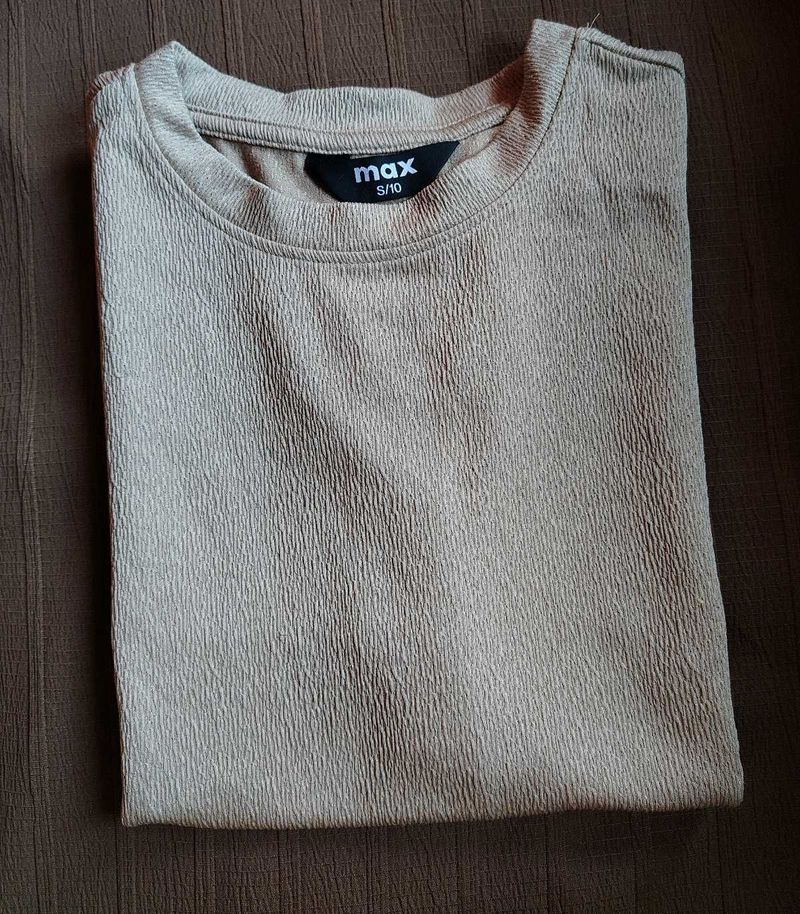 Beige Textured T-Shirt