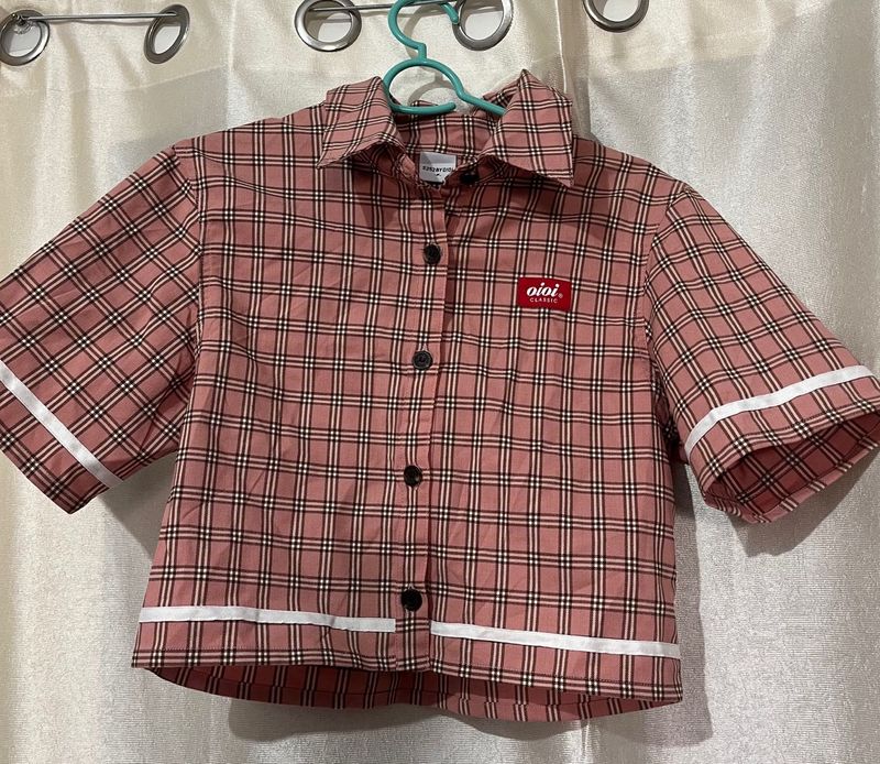 Peach Crop Shirt for Women