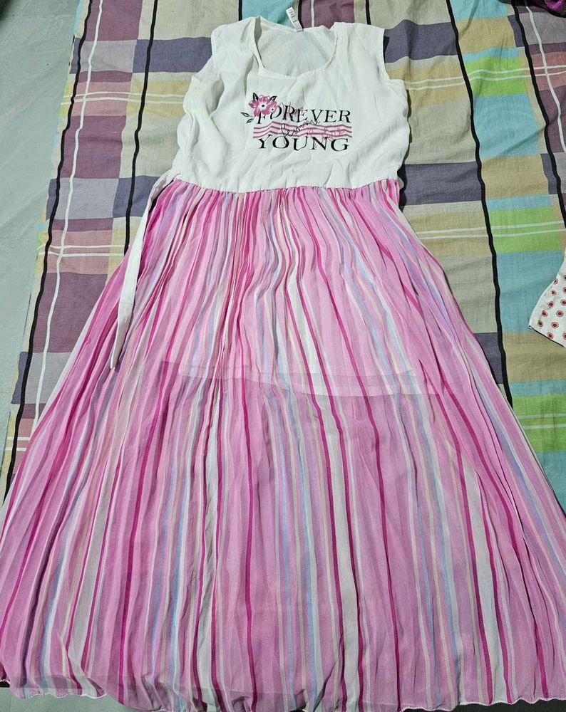 Pink Striped Maxi Dress