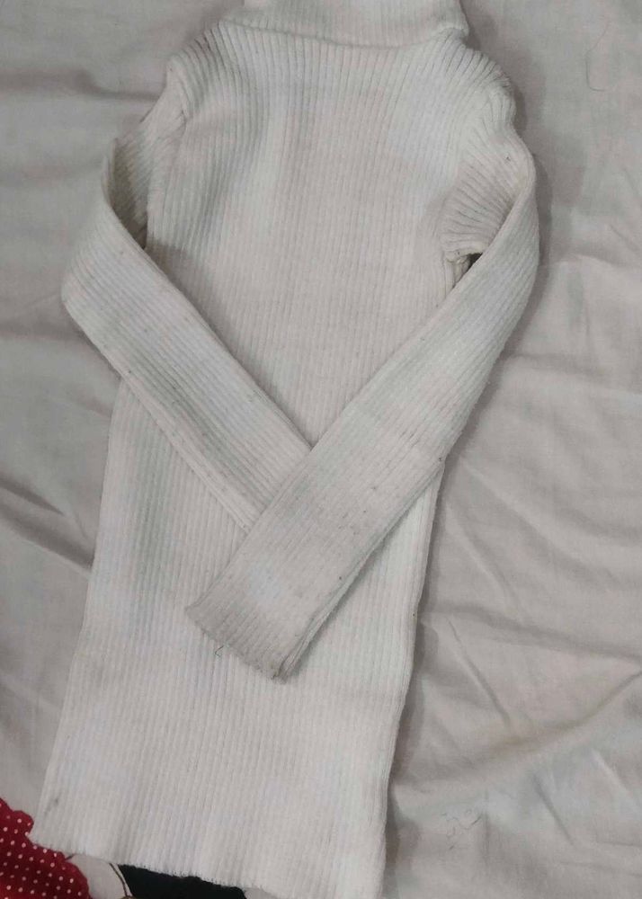 Combo Of Yellow Jacket And Off White High Neck