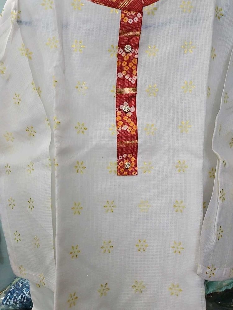 Elegant White Kurta with dupatta  3xl